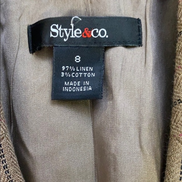 Style & Co Pinstriped Linen Jacket - Picture 4 of 4